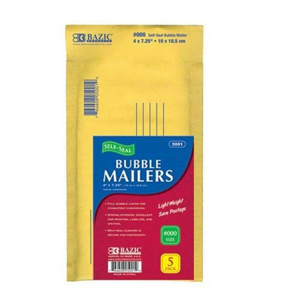 Bazic Products Bazic 4 x 7.25 in. No.000 Self-Seal Bubble Mailers, 120PK 5001